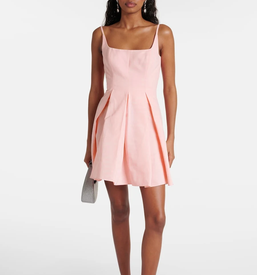 

KOYOUN Sexy Square Collar Coactail Party Dresses Pleated Women Prom Dress A-Line Mini Backless vestidos de gala
