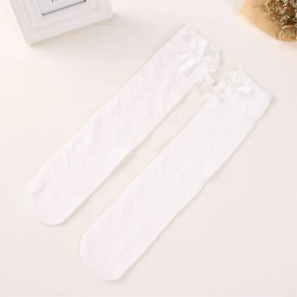 girls leg warmers mesh anti-mosquito over the knee high leg warmers bow tube children knee high infant