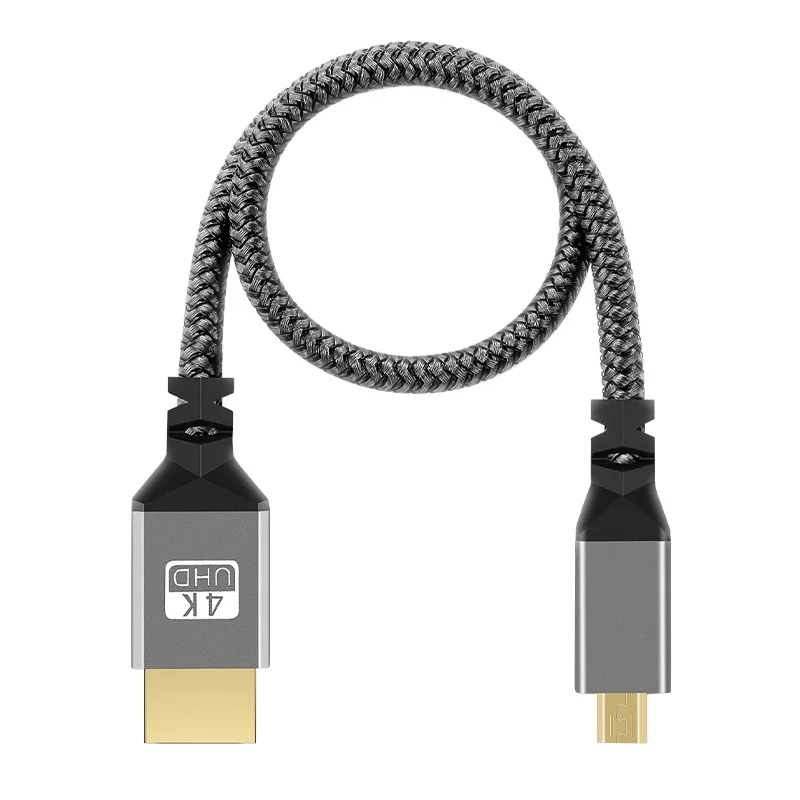 Premium 5m Micro HDMI to HDMI Nylon Braided 4K Extension Cable for Cameras and Projectors