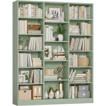 6 Tier Large Bookshelf, Bookcase with 17 Open Display Shelves, 74'' Tall 1