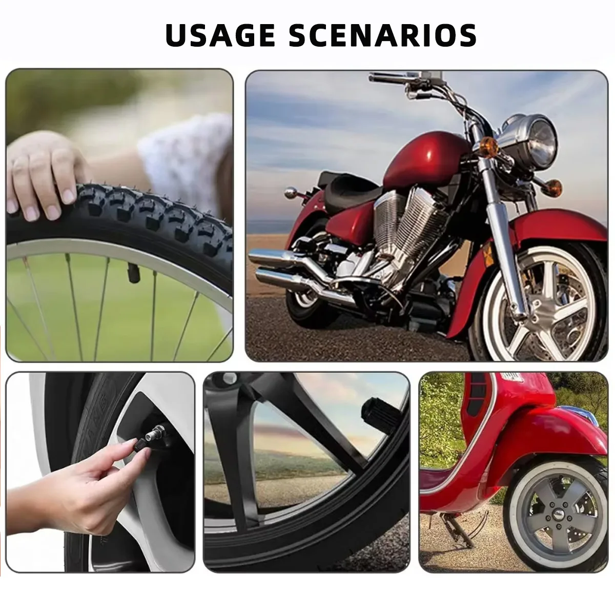 Pack of Tyre Valve Dust Caps for Car Air Nozzles - Tire and Wheel Accessories