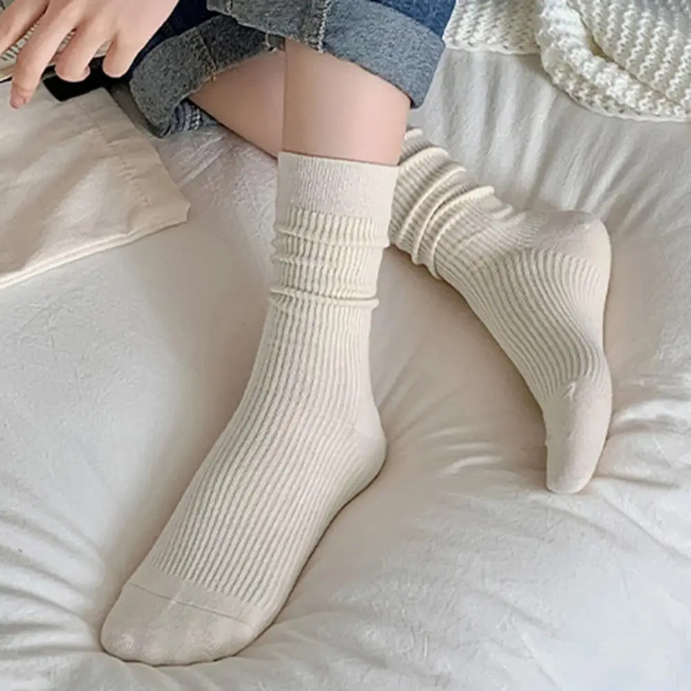 

Хлопковые носки карамельных цветов, удобные вязаные женские зимние противоскользящие носки средней длины яркого цвета для мягкой эластичности