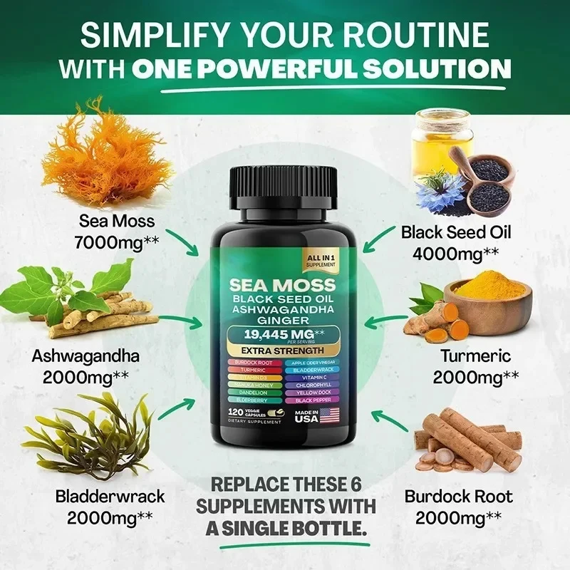 ORGANIC SHILAJIT CAPSULES SEE MOSS capsules 1Bottle + 1Bottle Organic Capsules