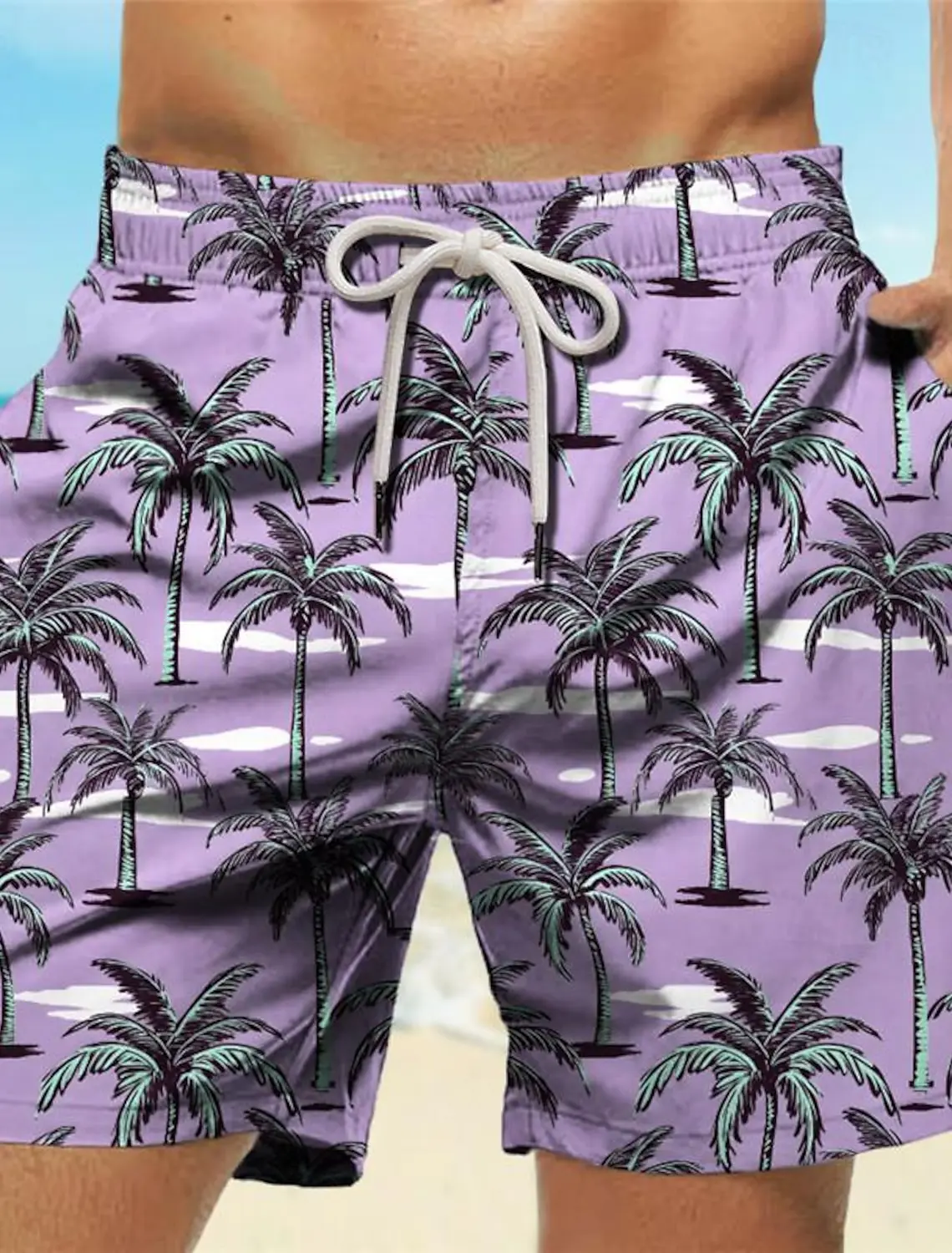 Palm Tree Tropical Men's Resort 3D Printed Board Shorts Swim Trunks Pocket Comfort Breathable Short Hawaiian Style Holiday Beach 3