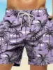 Palm Tree Tropical Men's Resort 3D Printed Board Shorts Swim Trunks Pocket Comfort Breathable Short Hawaiian Style Holiday Beach 3