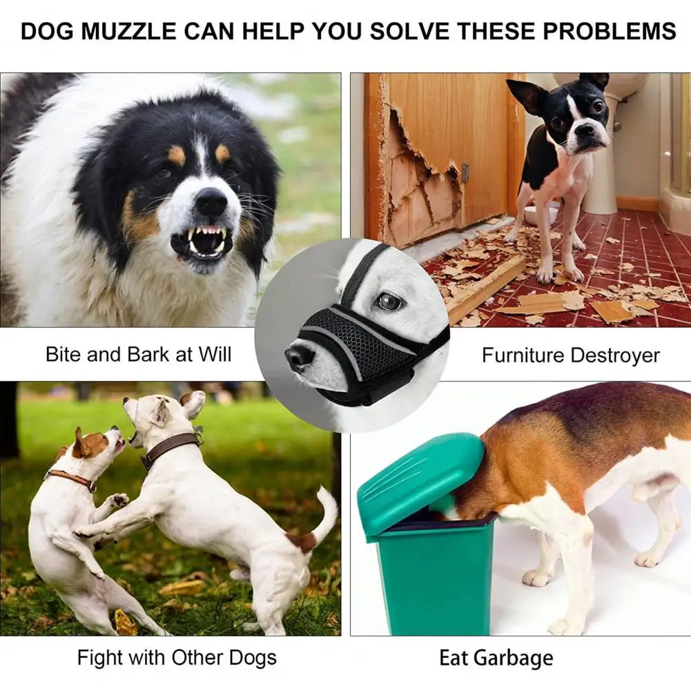 Dog Muzzle Quick Release Dog Muzzle Anti-chewing Breathable Adjustable Comfortable Anti-biting for Puppy