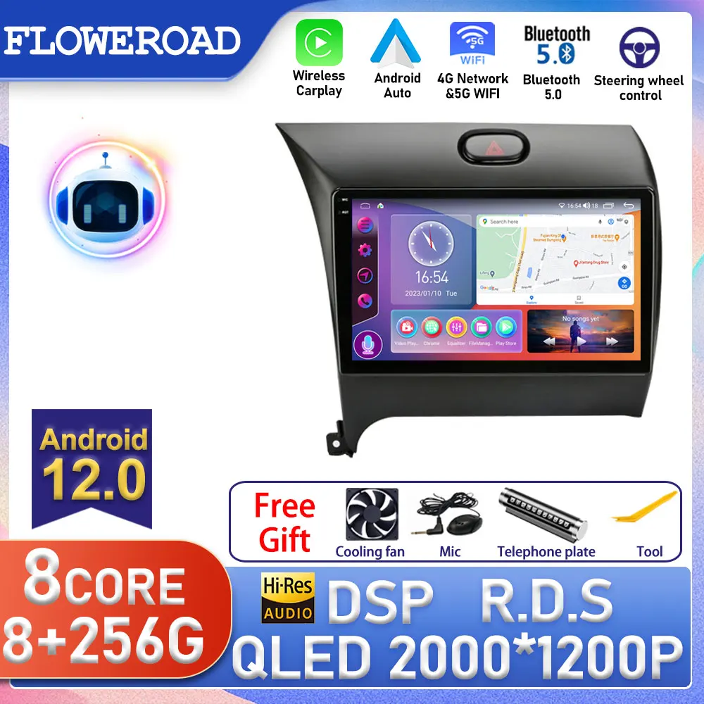 

9" For Kia K3 Cerato Forte 2013 - 2017 4G Carplay 2din Android Auto Car Radio Multimedia Video Player Navigation GPS Autoradio