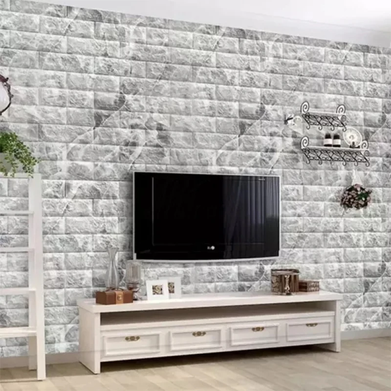 Wall Sticker 70x77CM 3D Foam Self-Adhesive Waterproof DIY for Living Room Bedroom Kitchen Wardrobe Home Decoration