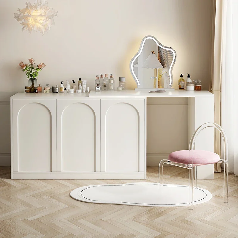 

Women Drawer Dressing Table Organizer Mirror Corner Makeup Dressing Table Cabinets Stool Comoda Pra Quarto Furniture Makeup