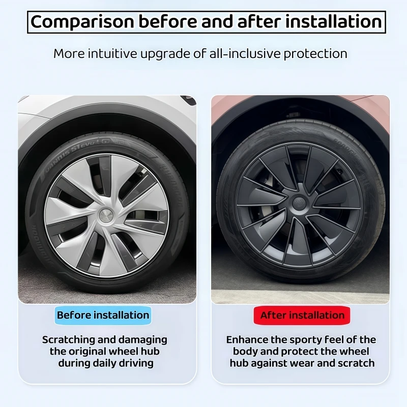 4PCS 19 Inch Hub Cap for Tesla Model Y Performance Replacement Wheel Hubcap Right&Left Wheel Cap Full Rim Cover Accessorie wheel hub covers wheel hub caps