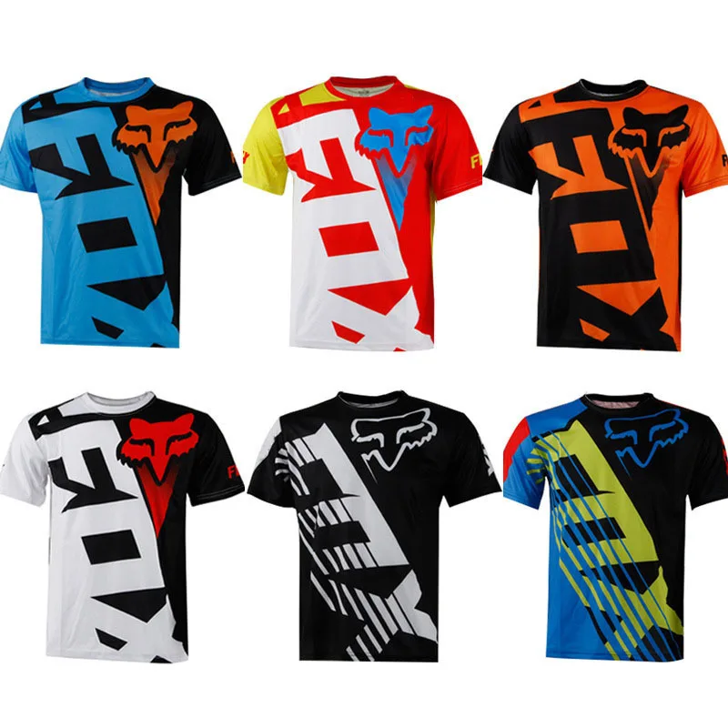 Camiseta Masculina de Manga Curta Fox Racing, Gola redonda, Impressão Digital, Rua Harajuku, Texto Casual, 3D, Verão, Novo