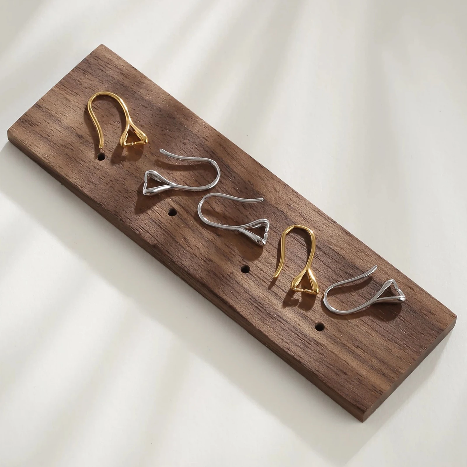 925 Sterling Silver Earrings Hook Toggle Clip Fit Settings Drill Jade