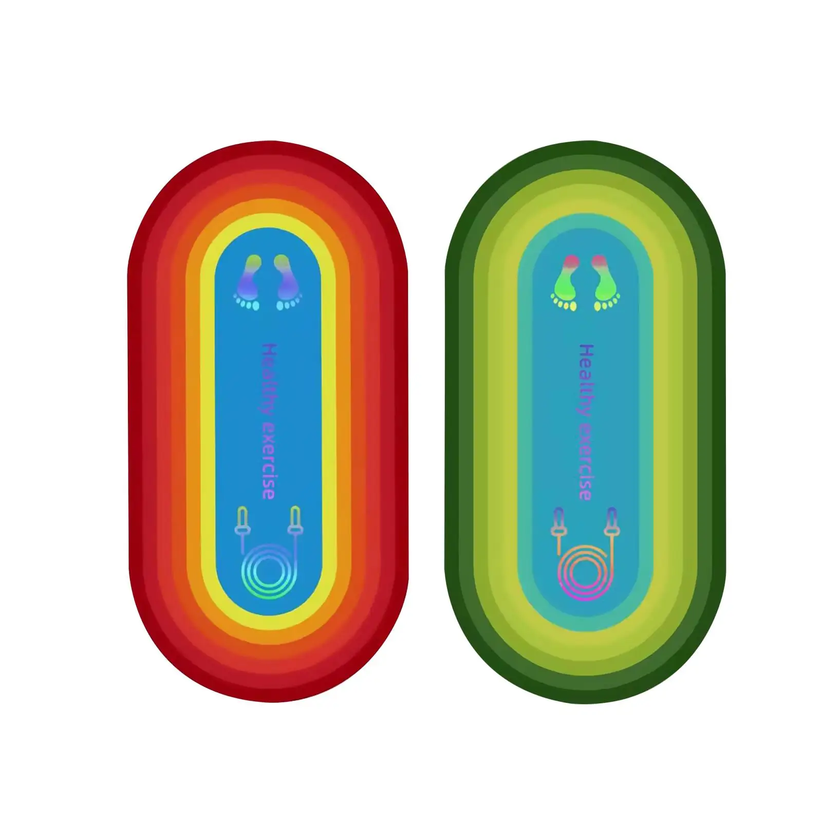 Flowort Jump Rope Mat Large Rubber Exercise Mat Indoor Outdoor Shock Absorbing Mat, Non-Slip Oval Design For Floor & Rope Protection, Workout Mats For Home Gym Flooring(Blue), Mats - Canada - View #6