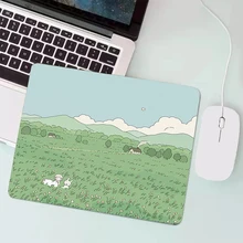 

Kawaii Anime Rabbit Mouse Pad Cute Girl Green Grass Mousepad Computer Small Non-slip Table Mat Cartoon Desktop Keyboard Pad