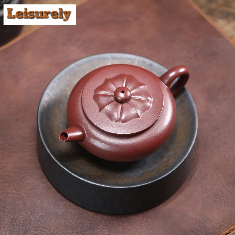 230ml Boutique Yixing Purple Clay Teapots Handmade Flowers Pot Raw Ore Purple Mud Kettle With Strainer Zisha Tea Set Accessories