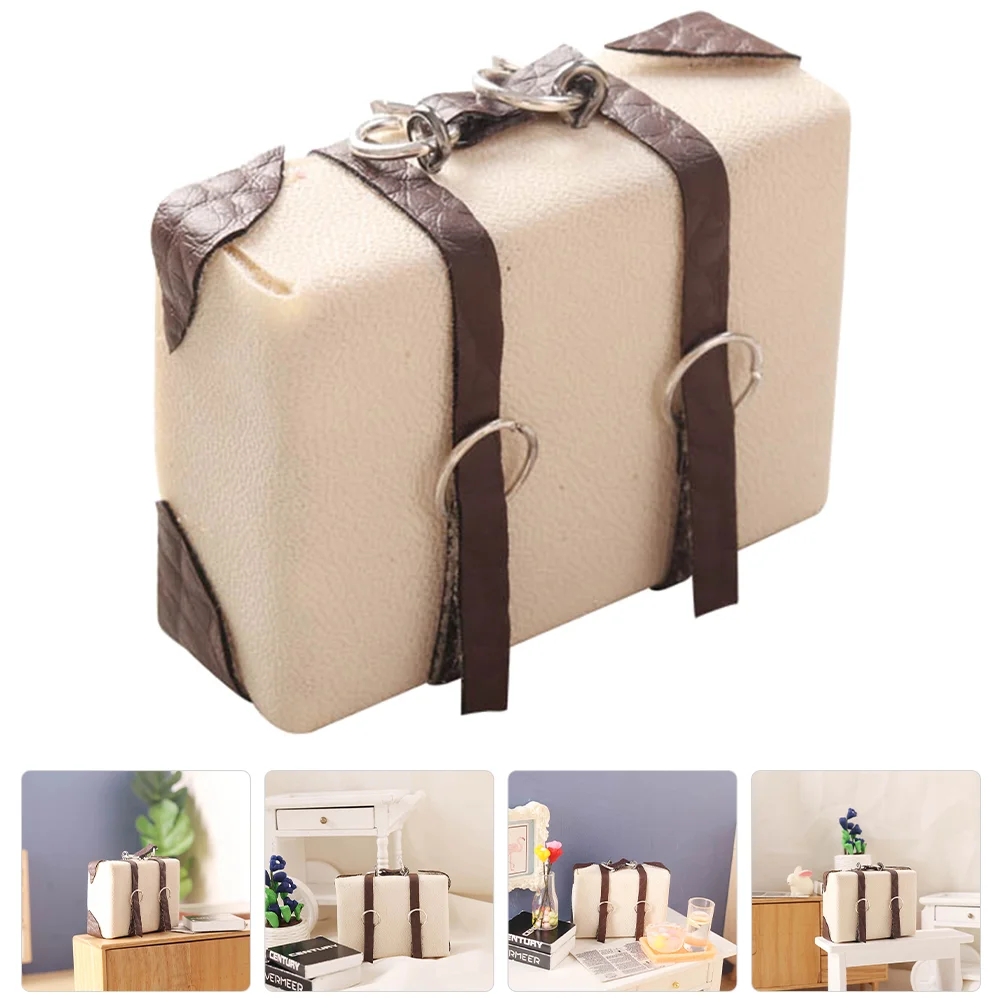 

Dollhouse Furniture Miniature Travel Trunk Suitcase 1 12 Vintage Doll House Suitcase Model Mini Desktop Decoration Fairy Garden