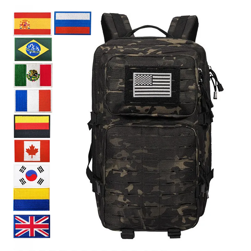 

Trekking Backpacks Mountaineering Outdoor Military Sports Tactical Backpack Men Camouflage MOLLE System 3P Bags 45L