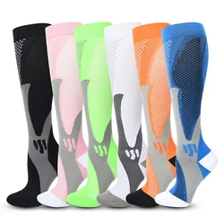 PR Running Compression Socks 20-30 Mmhg Knee High Women Men Sports Socks for Marathon Cycling Football Varicose Veins Stockings
