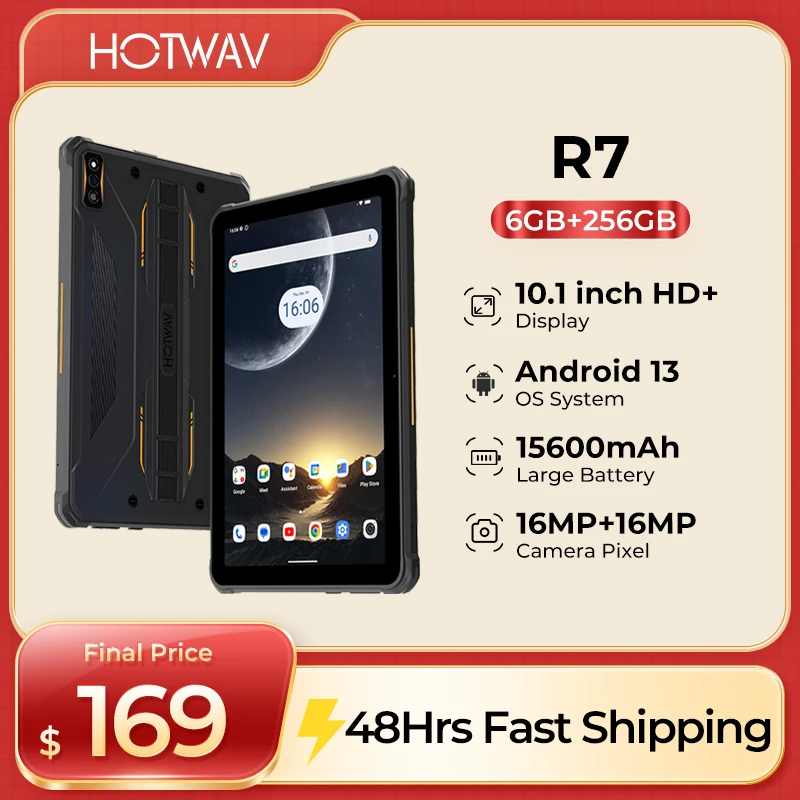 HOTWAV R7 견고한 태블릿 안드로이드 MIL-STD-810G 15600mAh ..