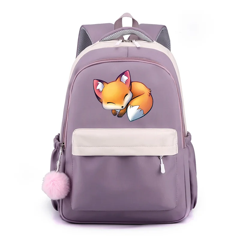 ZCJB-WSRY Fox Backpack For Kids - 16 Inch School Bookbag With Padded Straps, Colorful Design - View #2