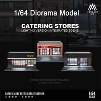 1/64 Diorama Car Garage Model LED Lighting Convenience Store Scene Display Model 1