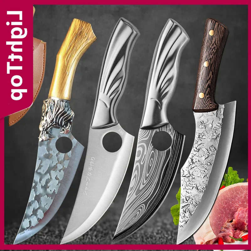 

Professional Chef Knife Forged Boning Knife 5CR15 Stainless Steel Butcher Knife Kitchen Knife Meat Chopping Knife Cooking Tools