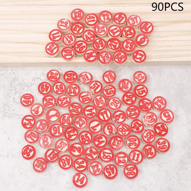 90pcs Deluxe Wooden Replacement Plates for Bingo Game Set