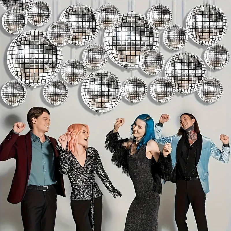 Silver Disco Balloons for Celebrations and Themed Events