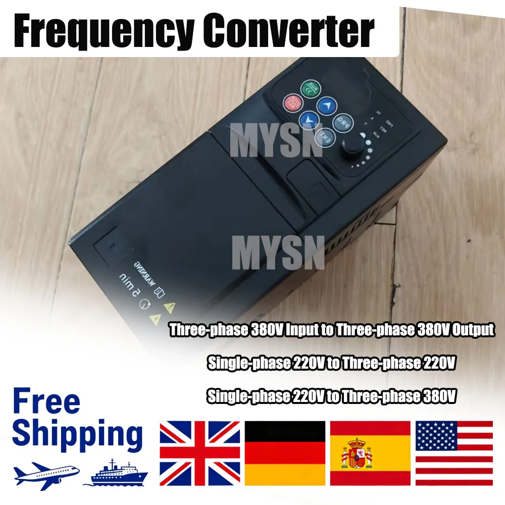 Inverter VFD Fai-da-Te 0.75KW 1.5KW 2.2KW 3.7KW 5.5KW 220V a 380V Convertitore di Frequenza Trifase Certificato CE