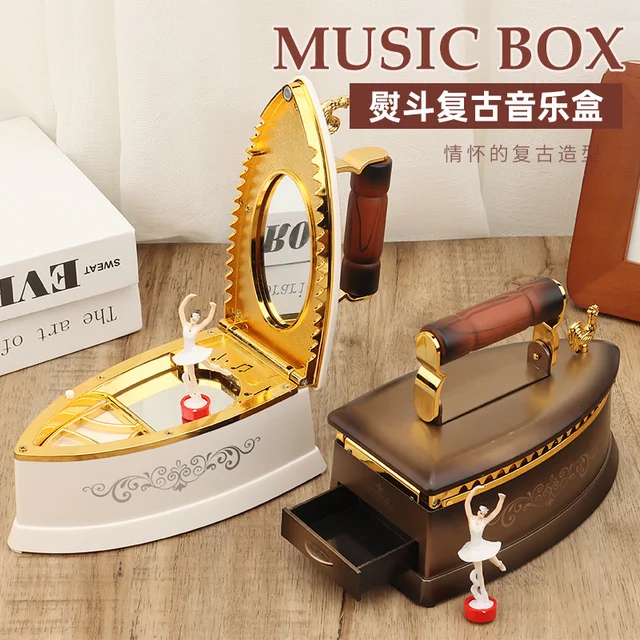 Vintage Vas Mechanikus Zenei Doboz Lányoknak Nők Barátnő Lánya Retro Asztali Kávézó Bár Otthoni Dekoráció Gyermek Ünnepi Ajándékok - Image 3
