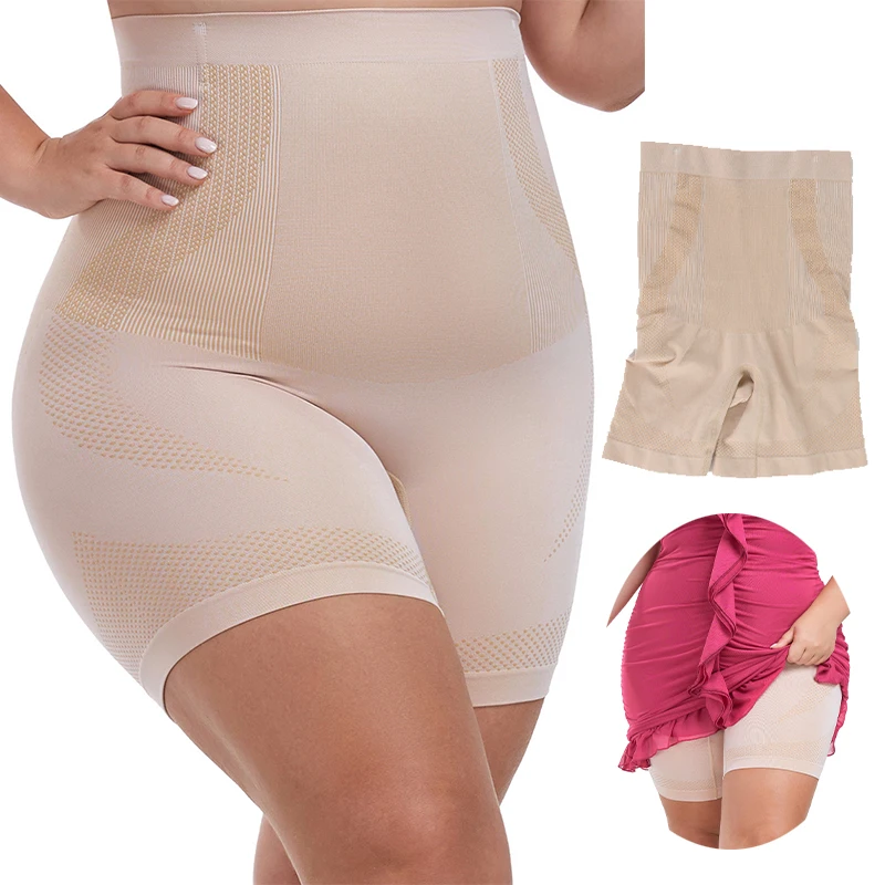 Body Modellante Donna – Fascia Pantaloncino A Metà Coscia, Controllo Pancia, Senza Cuciture, Beige/nero