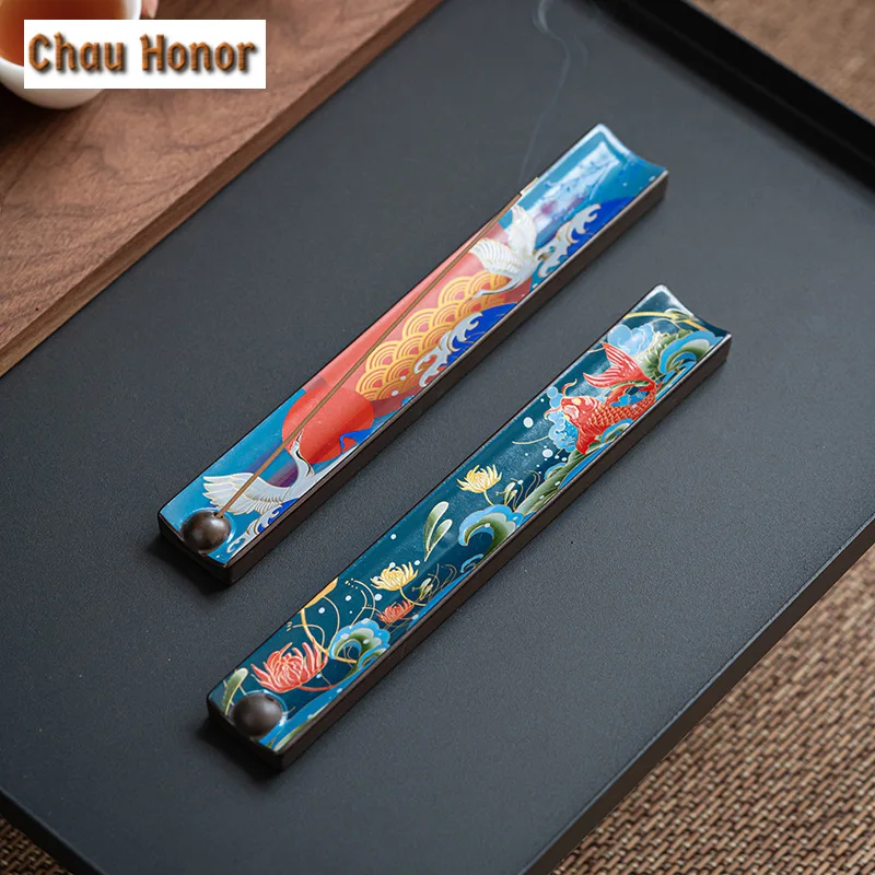 Antique Enamel Cloisonne Line Insert Incense Holder Handmade Incense Burners Scented Aromatic Candles Tea Services Collection