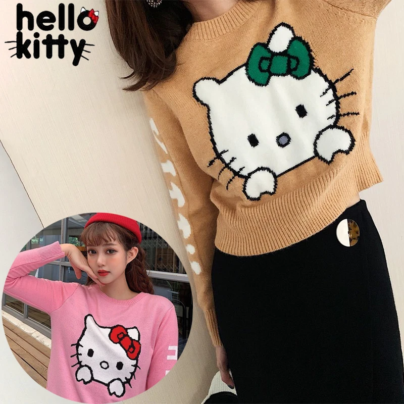 ga sightseeing barricade enkel en alleen Hello Kitty Trui Vrouwen Oversized Truien Winter Meisje Lange Mouw Tops  Dames Mode Casual Gebreide Vesten Kleding Gift| | - AliExpress