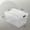 Organizing Container with Ultra Durable Lid and Secure Latching Buckles, Stackable Extra Strength Clear with Black Handle 2