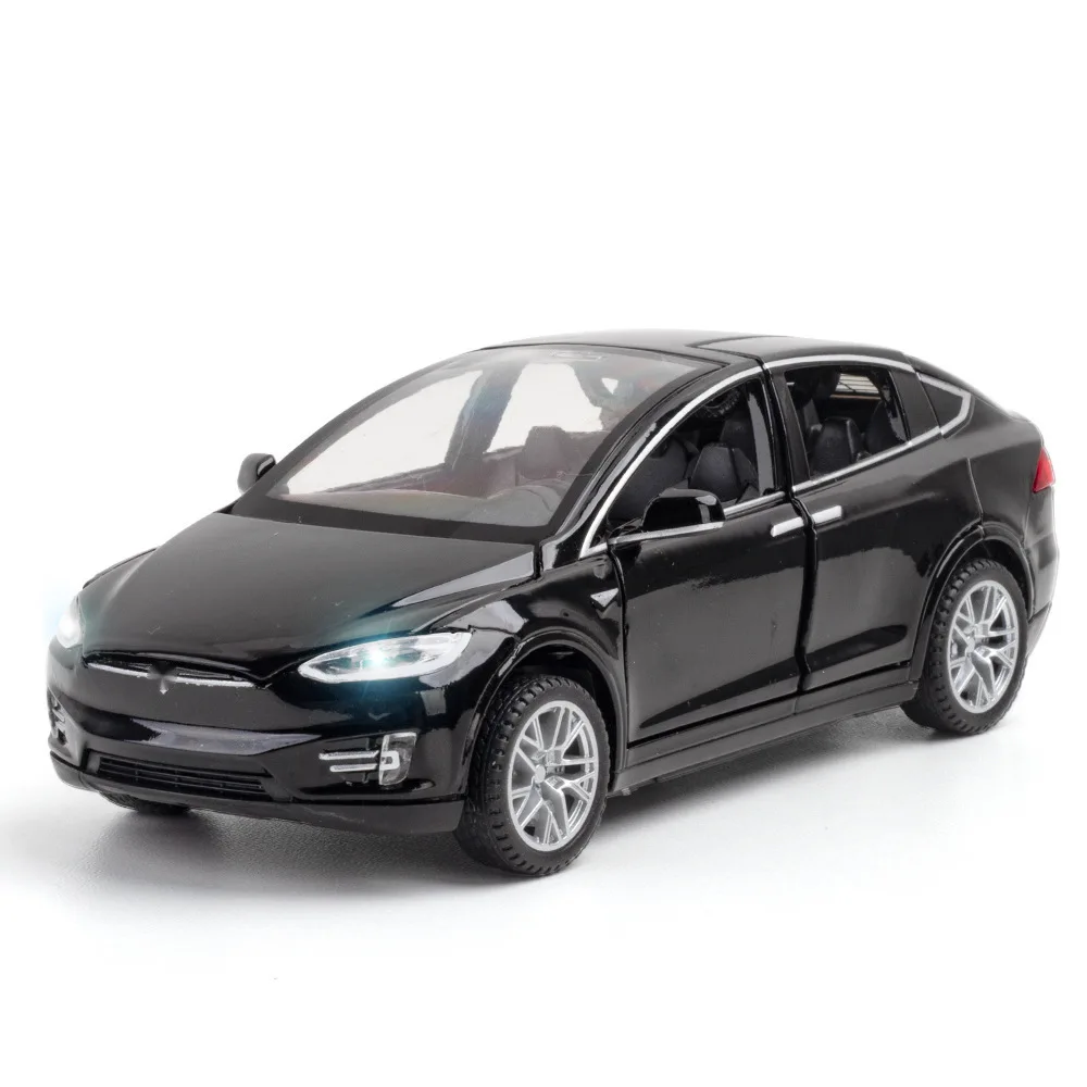 1:32 Tesla MODEL X Alloy Car Model Diecasts Metal Toy Vehicles Car Model Simulation Sound and Light Collection Gift A311 3