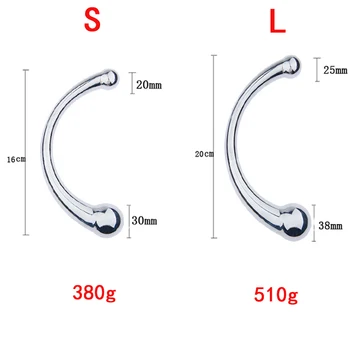 Double Head Metal Anal Dildo Butt Plug Set Adult Sex Toys For Women Men Couples Game Anal Hook Bead Tail Plug G-Spot Stimulator 5