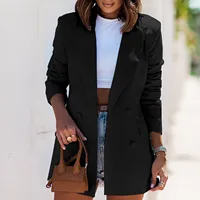 Buy Winter 2022 Women's Jackets: Fashionable Dressy Plus Size Options with Long Sleeves and Double-Breasted Design Online - Image 2