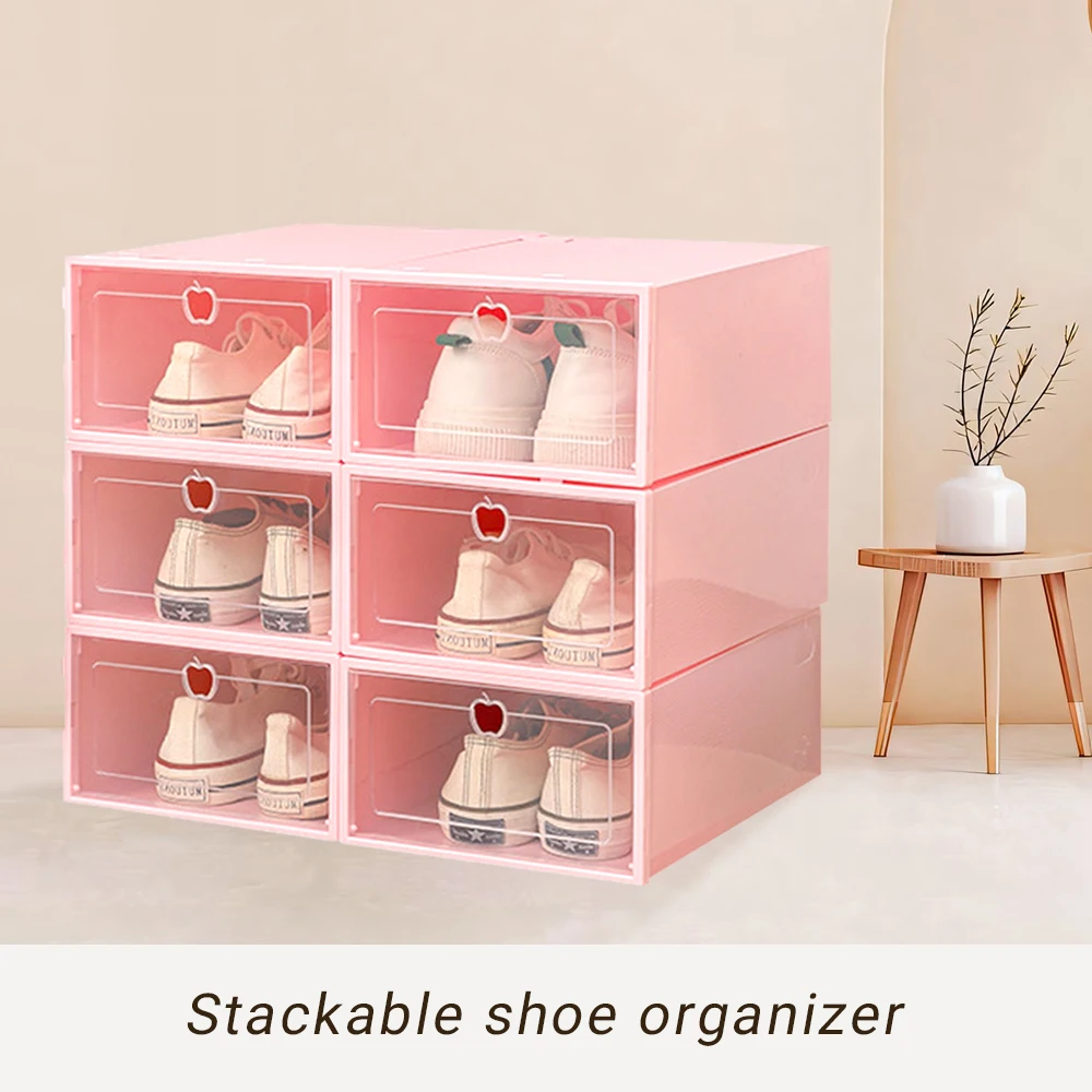 Dustproof Transparent Pp Plastic Shoe Box Independent Combination Clamshell Storage Shoe Box