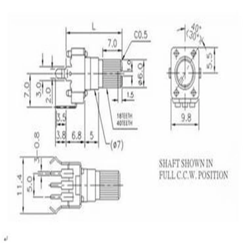 Adjustable Vertical Potentiometer, RV09-Type, Variable Resistor, 1K, 2K, 5K, 10K, 20K, 50K, 100K, 200K, 100 Pcs