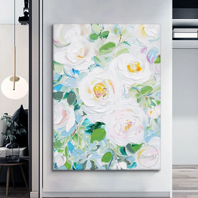 3D Knife Flower Paintings Abstract Oil Painting Wall Art Home Decor Picture  Modern Hand Painted Oil Painting On Canvas Unframe - AliExpress