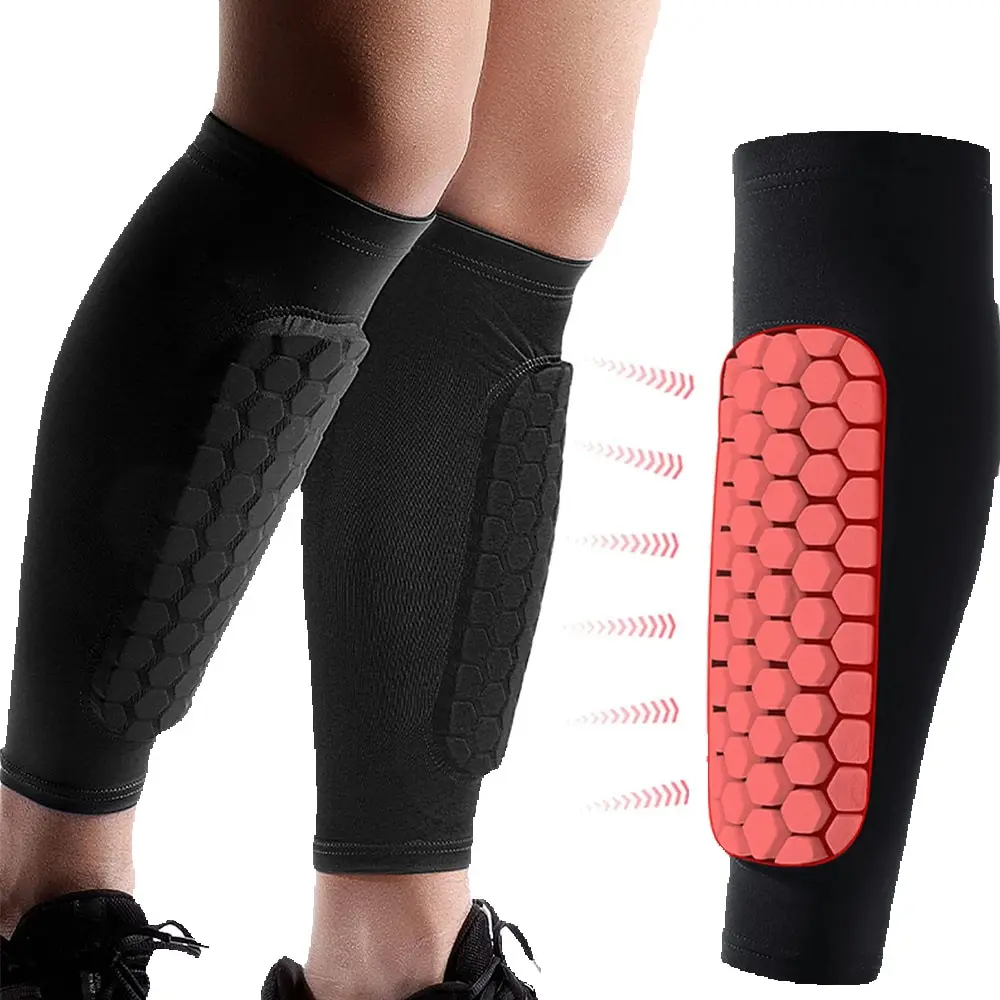 Soccer Shin Guards for Outdoor Sport, Honeycomb Anti-Collision Pads, Leg Guard, Socks Protector, Sports Safety Gear