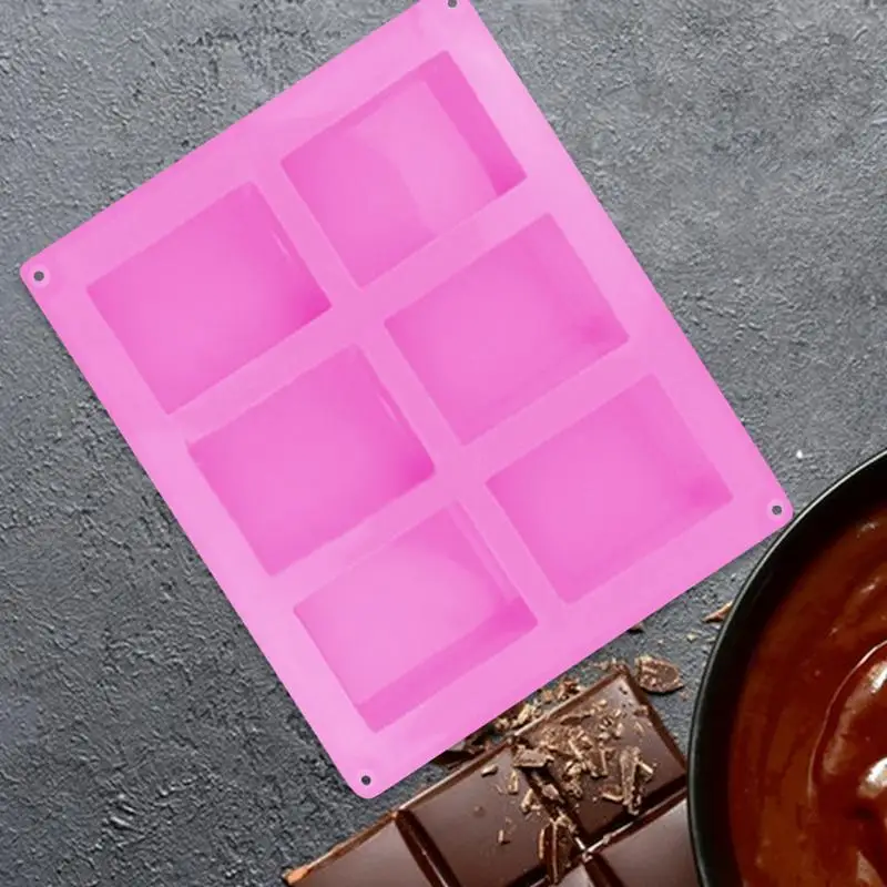 Rectangle Mold 6 Cavities Thickened Rice Krispies Treats Mold Non-stick Heat Resistant Cereal Bar Molds For Ganache For Oven