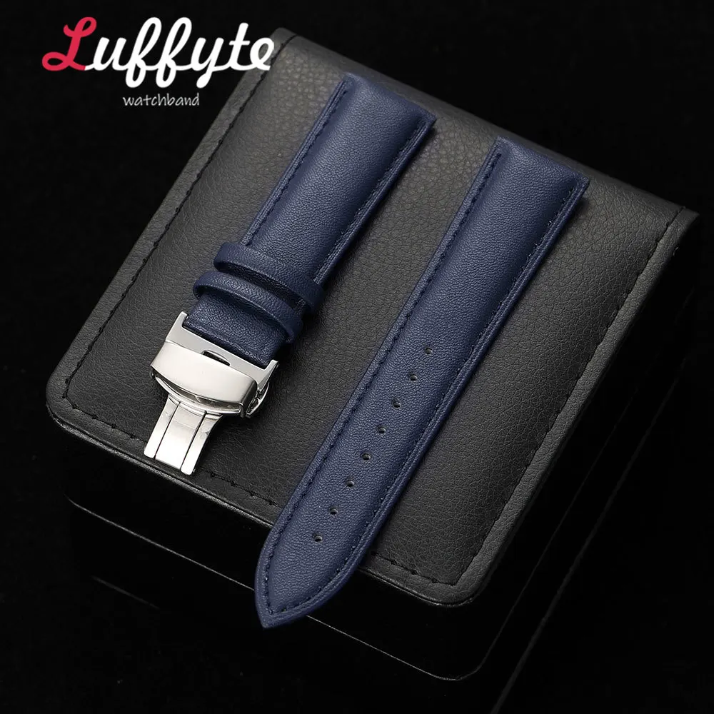 Unisex PU Leather Watch Strap with Stainless Steel Butterfly Buckle - Fashion Casual Accessory