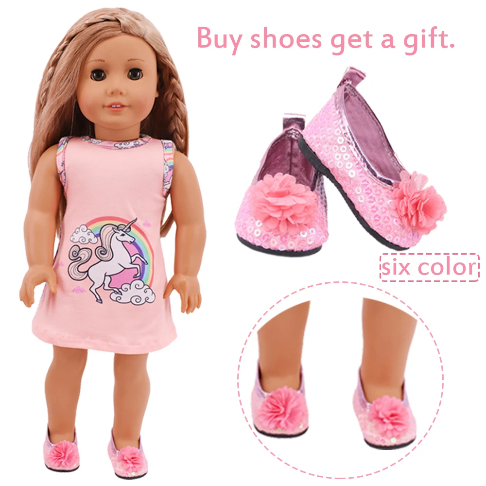 Tanie Nowe modne dziecięce cekiny buty dla lalek 7cm ręczne buty
