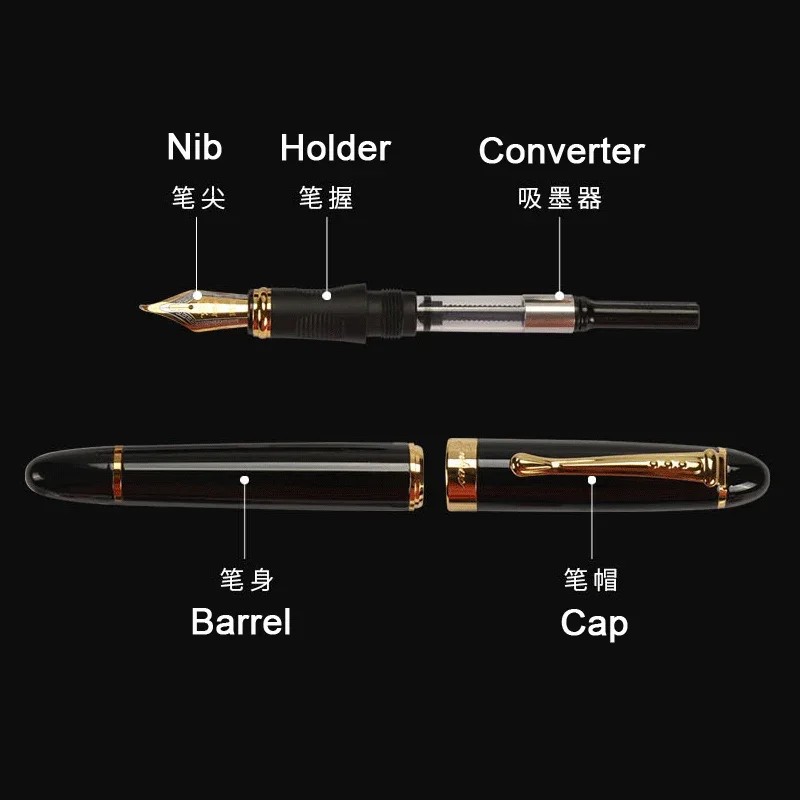 Fountain Pen Metal Pen Calligraphy Pen Jinhao X450 Classics Thick Body 1.0mm Bent Nib Calligraphy Pen High Quality Metal Fountain Pen Luxury Ink Gift Pens for Writing