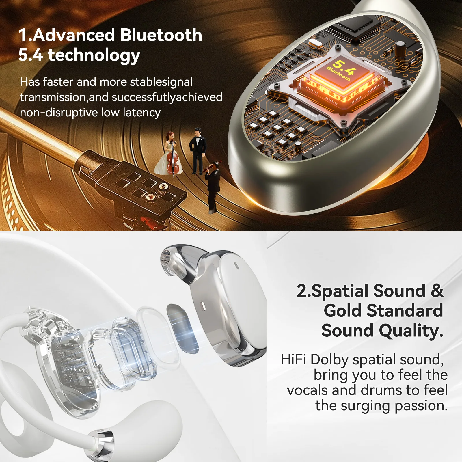 Translator Earphones V18 Wireless BT Translation Headphones