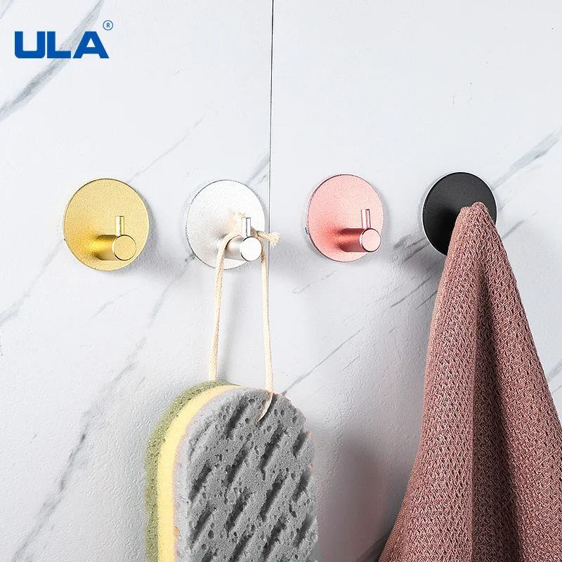 Colorful Wall Hooks Robe Hook Towel Rustproof Hanger Self Adhesive For Bathroom Kitchen adhesive hook towel hook bathroom hardware set clothes hook