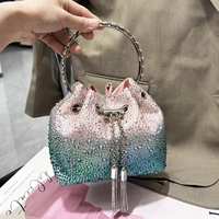 Handle Rhinestones Evening clutch Bag Purses and handbag luxury Designer shoulder bag Shiny Crystal Clutch purse bucket bag - Image 4