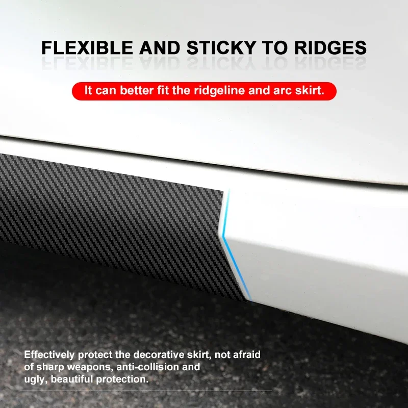 2Pcs carbon fiber stickers for car door side skirts For Audi
