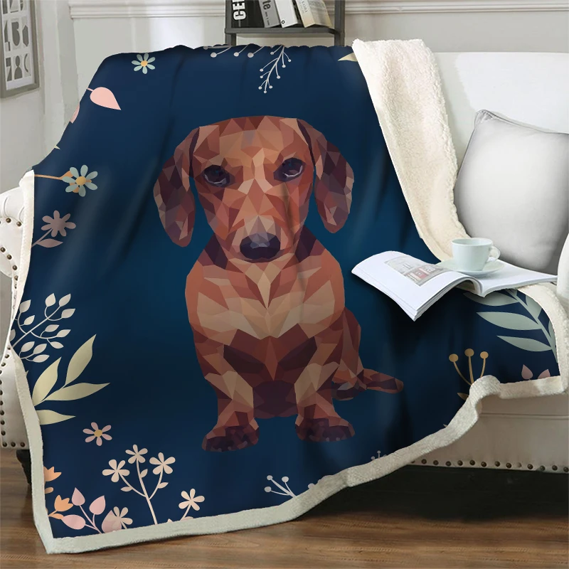 

3D Cute Animal Pet Dog Soft Warm Fleece Throw Blankets For Beds Sofa Travel Picnic Nap Knee Quilts Cover Easy Wash Home textiles